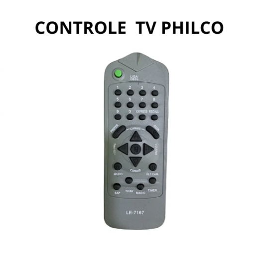 CONTROLE REMOTO TV PHILCO LELONG LE-7167