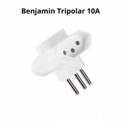 Adaptador De Tomada T Tripolar 2P+T 10A Benjamin