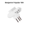 Adaptador De Tomada T Tripolar 2P+T 10A Benjamin