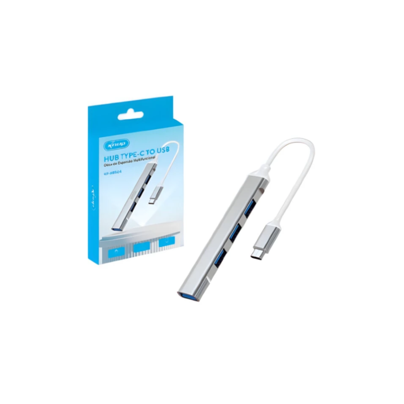 Hub USB-C com 4 Portas USB 3.0 e 2.0 Alta Velocidade Knup - KP-HB504