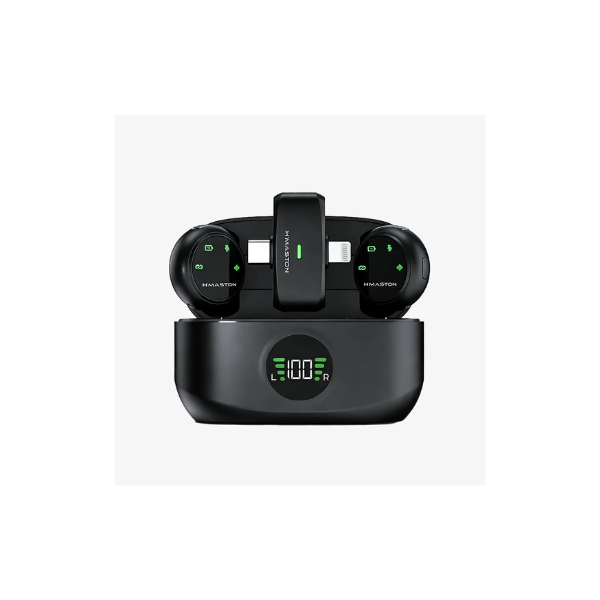 Microfone Lapela Sem Fio com Redução de Ruído H'Maston MK23 