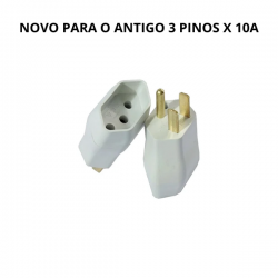 PLUG ADAPTADOR PADRAO NOVO PARA O ANTIGO 3 PINOS X 10A