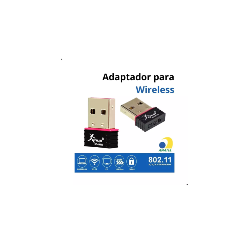 Adaptador Wireless 150mbs Usb 2.0 KNUP - KP-AW155