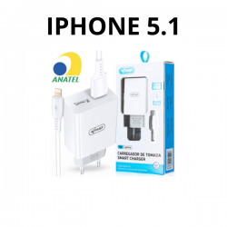 Kit Carregador de Iphone Cabo Lightning 1m 5.1A com 2 Entradas USB - KNUP KP-IC021/I