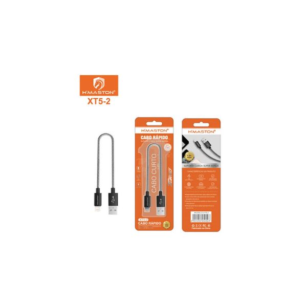 Cabo de Carga e Dados ios Lightning 24cm 4.8A H Maston XT5-2