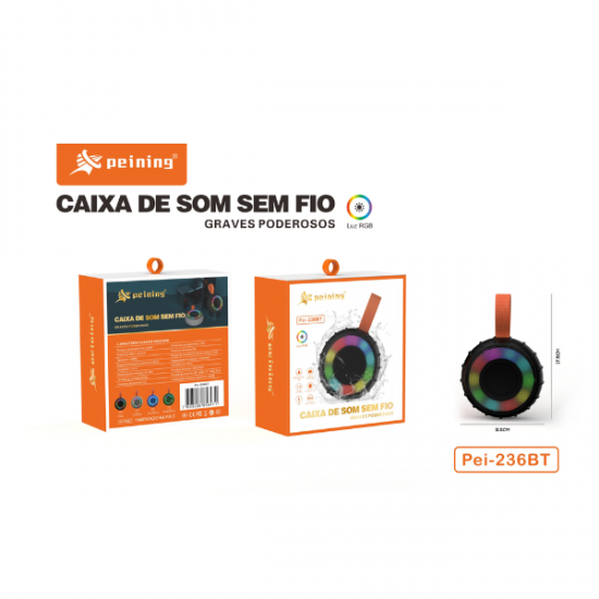 Caixa de Som Bluetooth RGB PEI-236BT – Peining