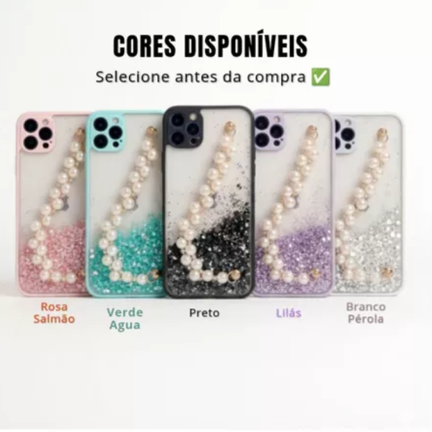 CAPA IPHONE XR COM PEROLA