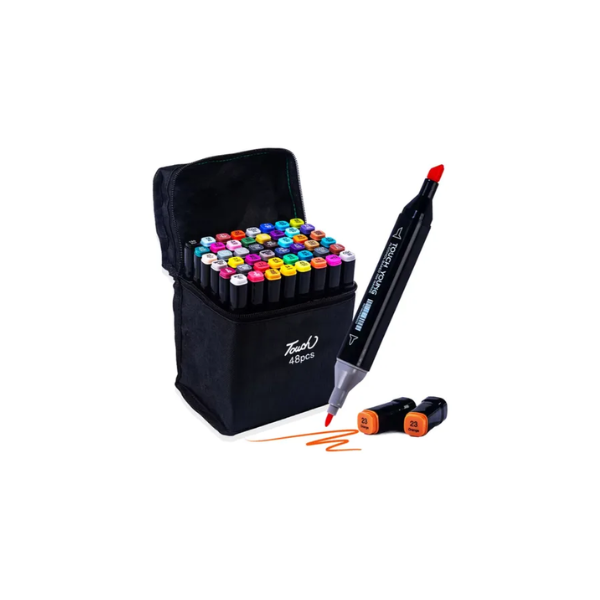 Kit Caneta Touch 48 Cores Ponta Dupla Canetinha