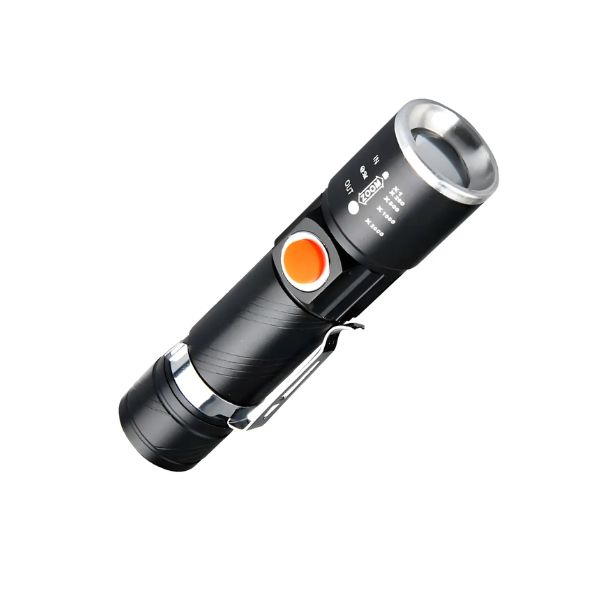 Lanterna Tática LED Recarregável USB B-Max BM-8422 Alcance 100m