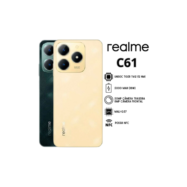 Celular Smartphone Realme C61 4G NFC 256/8GB 256