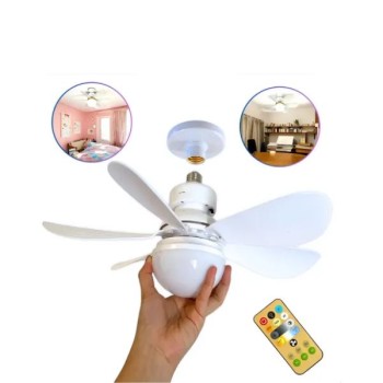 Ventilador De Teto E27 Lâmpada 60w 6 Pás Bivolt Helplo