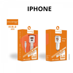 Carregador Veicular Iphone Turbo H’Maston S18-2 Entrada Usb+Tipo c 9.1A